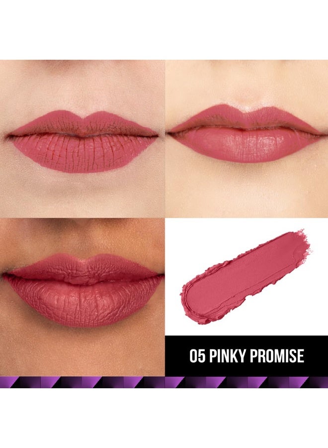 Staze 9to9 Velvet Kiss Lipstick | Matte + Intense Color Lipstick | 12H Long Stay | Moisturizing & Lightweight Formula | 05 Pinky Promise | 3.8g - Image 3